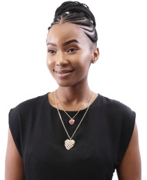 Chain With Heart Pendants - Gold