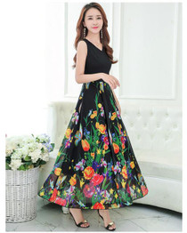 NRH1219H#New bridesmaid dresses spring summer 2017 black long chiffon Printing bride wedding party toast dress cheap wholesale