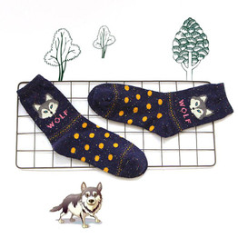 Fashion Women Animal Cartoon Wool Blend Socks Fox Wolf Warm Lovely Casual Sock
