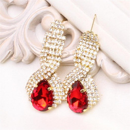 Fashion Water Drop Shape Crystal Earrings Luxury Jewelry for Women