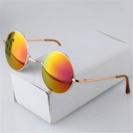 Fashion Vintage Round Sunglasses For Women Men Brand Designer Mirrored Glasses Retro Female Male Sun Glasses Men's Women's Pixel