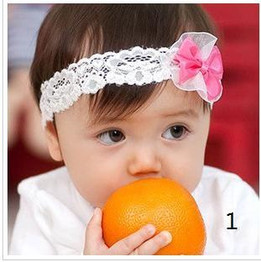 High Quality Cute Kids Headband Big Flowers Lace Newborn Elastic Hairbands Hair Accessories For Children Girls Headwear A279-2