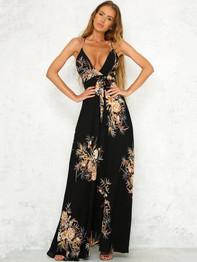 Bohemia Spaghetti-neck Backless Maxi Dress