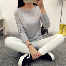 OHRYIYIE 2018 Autumn Winter Solid Knitted Sweaters And Pullovers Women Jumper Long Sleeve Pullover Female Tricot Pull Femme Tops