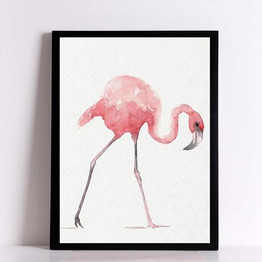 Watercolor Flamingo Canvas Art Print Poster, Wall Pictures for Home Decoration, Giclee Print Wall Decor