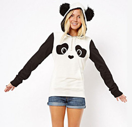warm women hoodies sweatshirt warm hots moletom feminino sweat femme sudaderas mujer panda stiching hoodie sweatshirts