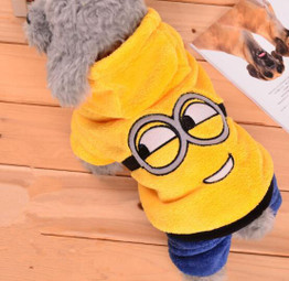 Warm Winter Pet Dog Clothes Fleece Minions Costume Cute Pets Hoodie Coat Jacket Autumn Clothing for Puppy Dogs 39