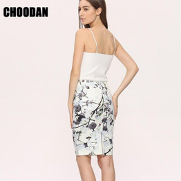 Pencil Skirt High Waist Skirts 2017 New Summer Elegant Vintage Floral Print Women Skirts Short Korean Sexy Sheath Ladies Clothes
