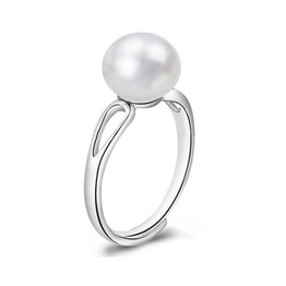 Pearl Jewelry,Natural Freshwater Pearl rings, real wedding pearl rings for women,925 silver ring as gift
