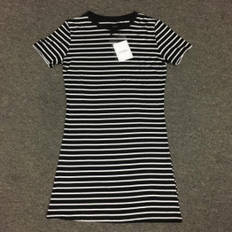 New Runway 2017 women summer shirt dress vintage striped bodycon sexy fitness mini party dresses robe vestidos