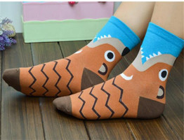 Fashion Creative Cute Cartoon Art 3D Socks Female Cotton Socks Women Socks Hosiery Casual Funny Sock Warm Calf-Length HO934960