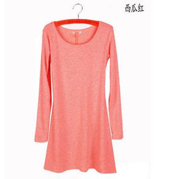 Fashion Clothes Vestidos Women Dress 2017 Spring Autumn Winter Dress Female 100% Cotton O-Neck Long Sleeve Dress Woolen Dresses