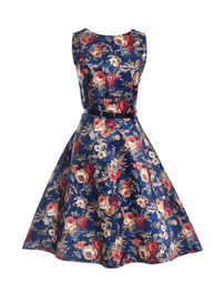 2017 New Brand Spring Summer Dress Women Clothing Vintage Floral Printed Dress Plus Size Maxi Dresses Big Swing Party Vestidos