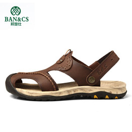 BANGCHUSHI Men Sandals Genuine Leather Fashion Summer Shoes Men Slippers Breathable Men's Sandals Causal Shoes Leather