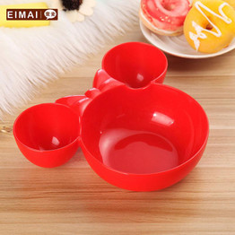 EIMAI Cartoon Rice Dish Tableware Kids Bowl fork Dinnerware set child Plate Plastic PP Tableware Lovely Lunch Tray Dish AA02