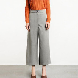 HDY HAODUOYI Wide Leg Culotte Autumn Brief Female Pant Vintage Elegant Zipper Women Culotte Commuter Casual Loose Chic