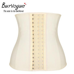 Burvogue Women Latex Waist Corset Slimming Waist Control Corset Underbust Steel Bones Waist Trainer Plus Size Waist Corselet
