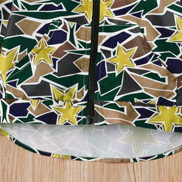 Baby Boys Star Printed Zipper Long Sleeve Hooded Jacket Baby Clothes Wholesale Suppliers