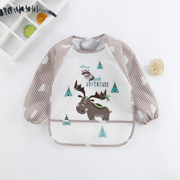 Baby Long Sleeve Cartoon Printed Waterproof Bibs Baby Accessories Wholesale