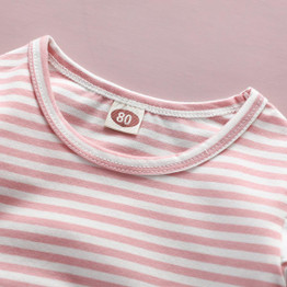 Baby Girls Striped Long Sleeve Romper Cartoon Overalls Wholesale Baby