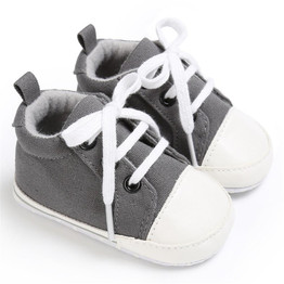 Baby Unisex Canvas Lace Up Solid Sneakers Wholesale