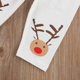 Baby Girls Striped Cartoon Elk Long Sleeve Top & Pants Baby Clothing Warehouse