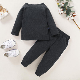 Boys Casual Letter Printed Long Sleeve Top & Pants Wholesale Boys Clothing
