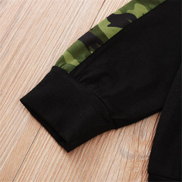 Boys Letter Printed Camo Crew Neck Top & Pants Wholesale Boy Clothing