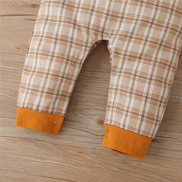 Baby Boys Plaid Long Sleeve Romper & Hat Baby Clothes Vendors