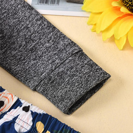 Baby Girls Solid Hooded Top & Floral Pants Wholesale Clothing Baby