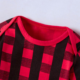 Baby Boys Plaid Printed Romper & Pants & Hat Wholesale Baby Outfits