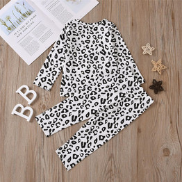 Toddler Girls Leopard Long Sleeve Top & Pants Wholesale Girls Clothing
