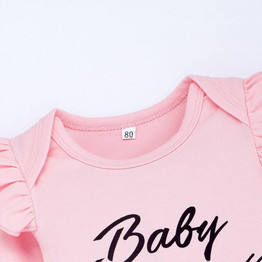 Baby Girls Letter Printed Romper & Pants & Headband Baby Wholesale