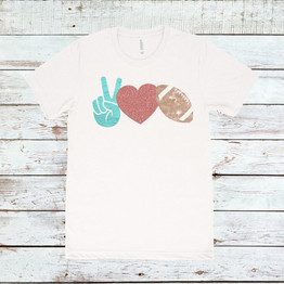 Peace Love Football Retro Tee
