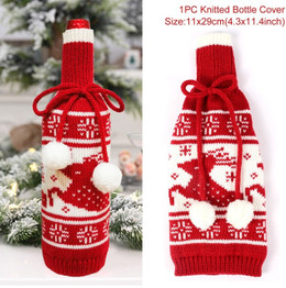 Christmas Wine Bottle Cover Merry Christmas Decorations For Home 2020 Christmas Ornament New Year 2021 Xmas Navidad Gifts
