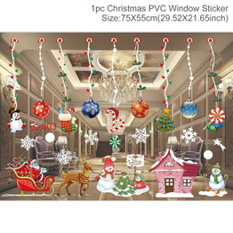 Merry Christmas Wall Stickers Window Glass Stickers Christmas Decorations For Home 2020 Christmas Ornaments Xmas New Year 2021