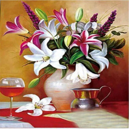 5D DIY Diamond Flower Arrangement Flower Vase Cross Stitch Diamond Embroidery Mosaic Diamond Home Decor