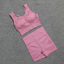 2 Piece Set Women Seamless Energy Yoga Sets Women Sports Bra Fitness Clothing+High Waist Gym Shorts Sport Suit Wear Workout Set