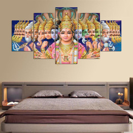 Canvas HD Prints Poster Modular Wall Art Picture 5 Pieces The Hindu God Vishnu Painting Room Home