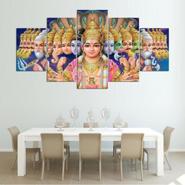 Canvas HD Prints Poster Modular Wall Art Picture 5 Pieces The Hindu God Vishnu Painting Living Room