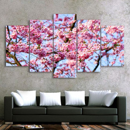 5 Pieces Wall Art Picture Gift Cherry Home Decoration Canvas Print Painting Living Room