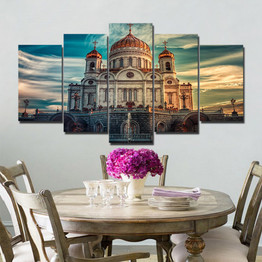 HD Print 5 Piece Canvas Painting Beautiful Scenery Deluxe Castle Posters Wall Art Pictures Home Decor