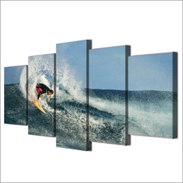 5 Pieces Canvas Paintings Printed Ocean Surf Wall Art Print Art Paintings Home Decor