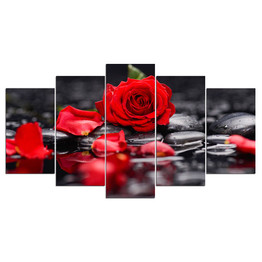 5 Pieces Wall Art Picture Gift Rose Home Decoration Canvas Print Painting Living Room Printed