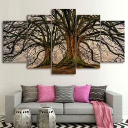 5 Panel Painting Canvas Wall Art Dead Tree Picture Home Decoration Living Room Print Painting