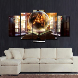 Modular Poster HD Prints Home Decor 5 Pieces Abstract Book Earth Explosion Canvas Paintings Wall Art Pictures