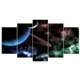 5 Panel Painting Canvas Wall Art Picture The Galaxy Home Decoration Living Room Canvas Print Painting