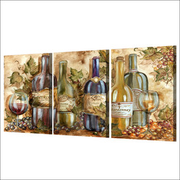 HD Printed 3 Piece Canvas Painting Abstract Paintings Bottle Wine Wall Pictures Living Room