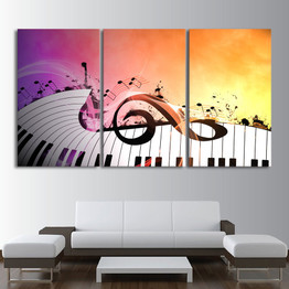 HD Printed 3 Piece Canvas Art Piano Keys Painting Music Character Wall Pictures Living Room Decoration