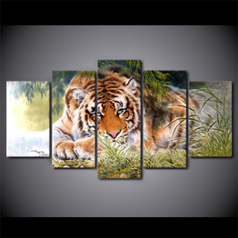 HD Printed Tiger Painting On Canvas Room Decoration Print Poster Picture